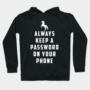 Always keep a password on your phone: Horse Video Orange Shirt Hoodie